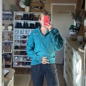 Champion turquoise blue quarter zip sweatshirt